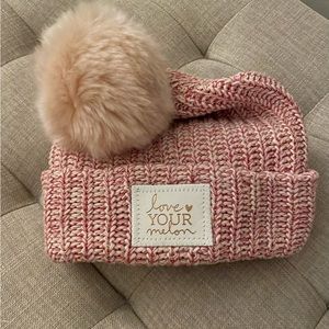 NEW!!! LYM pink winter hat with removable pom